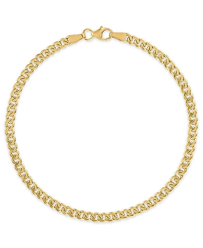 Macy's Double-Sided Cuban Chain 8.5" Bracelet 10k Yellow Gold (4mm)