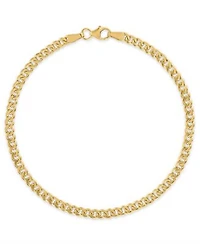 Macys Double Sided Cuban Chain Bracelet In 10k Yellow Gold