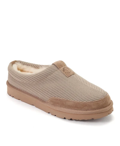 Dearfoams Men's Fireside by Grafton Sport Knit Water Repellent Twill Clog Slippers