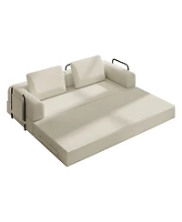 Boyel Living Convertible Sleeper Sofa Bed with Cylindrical Pillow - Corduroy Folding Mattress Couch