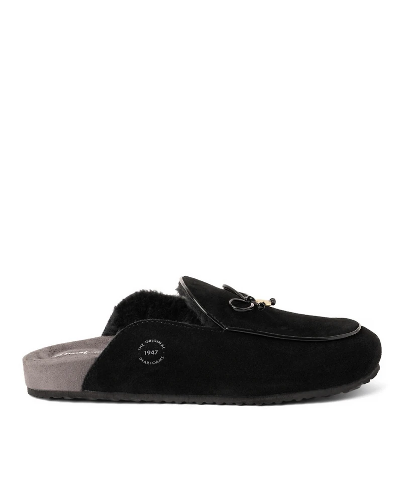 Dearfoams Women's Falan Genuine Suede Scuff Slippers