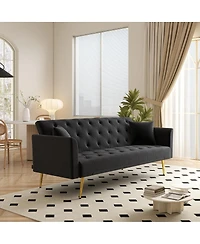 Streamdale Furniture Velvet Convertible Sleeper Sofa