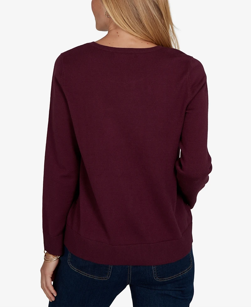 Ruby Rd. Petite Corgi-Graphic Scoop Neck Pullover