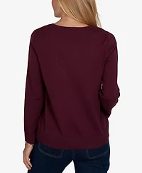 Ruby Rd. Petite Corgi-Graphic Scoop Neck Pullover