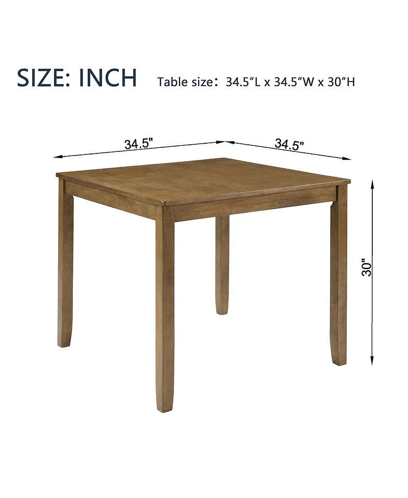 Streamdale Furniture Oak Square Wooden Dining Table for 4