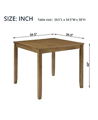Streamdale Furniture Oak Square Wooden Dining Table for 4