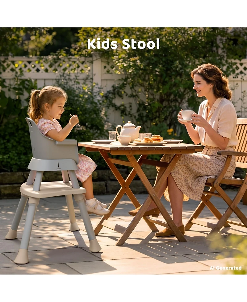 Kinder King 8-in-1 Baby High Chair Converts to Booster Seat and Kids Table Set with Removable Tray