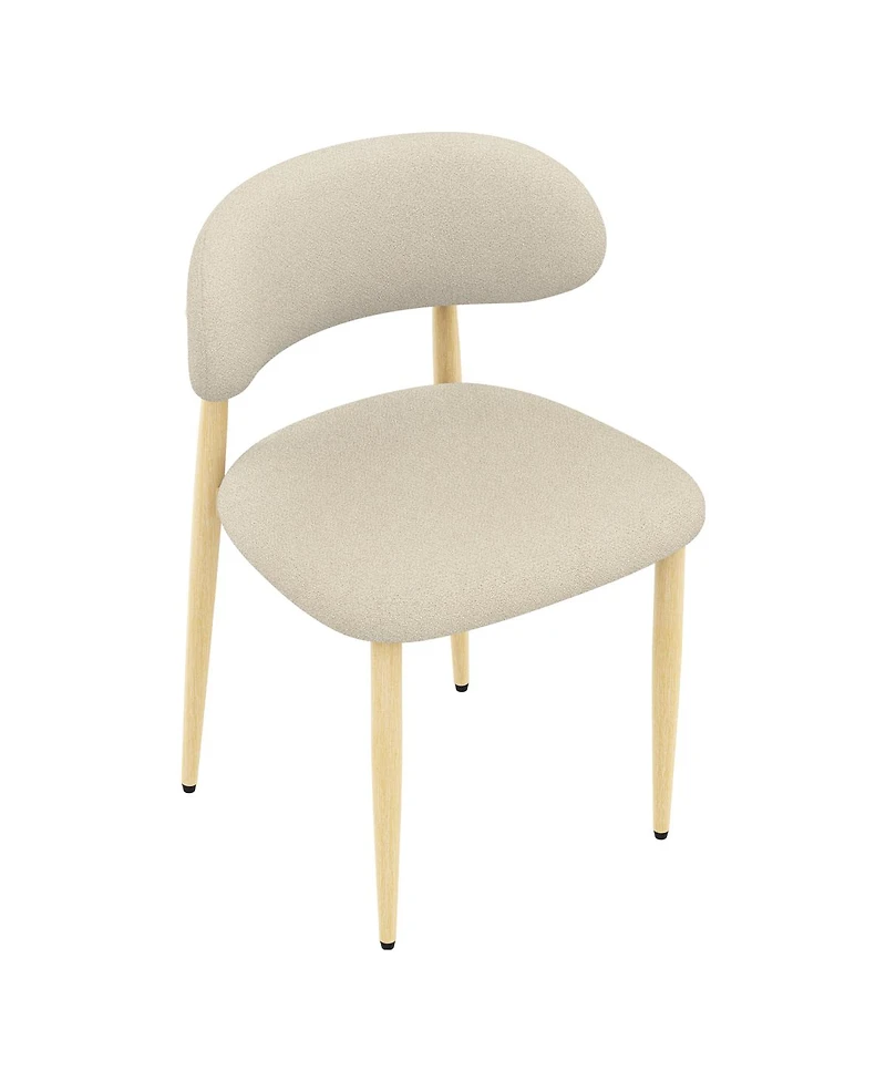 Streamdale Furniture Dining Chairs Set of 4, Minimalist Modern Lamb Wool Cushioned Chair