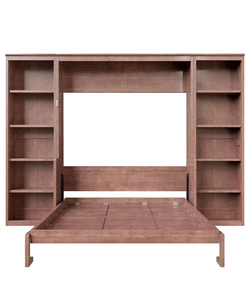 Streamdale Furniture Queen Size Murphy Bed with Desk Bookshelf