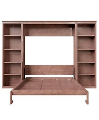 Streamdale Furniture Queen Size Murphy Bed with Desk Bookshelf