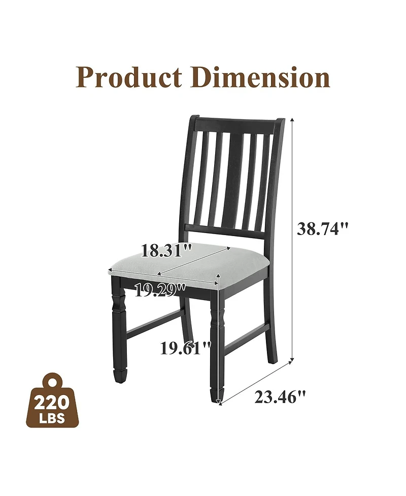 Streamdale Furniture Set of 2 Upholstered Farmhouse Dining Chairs
