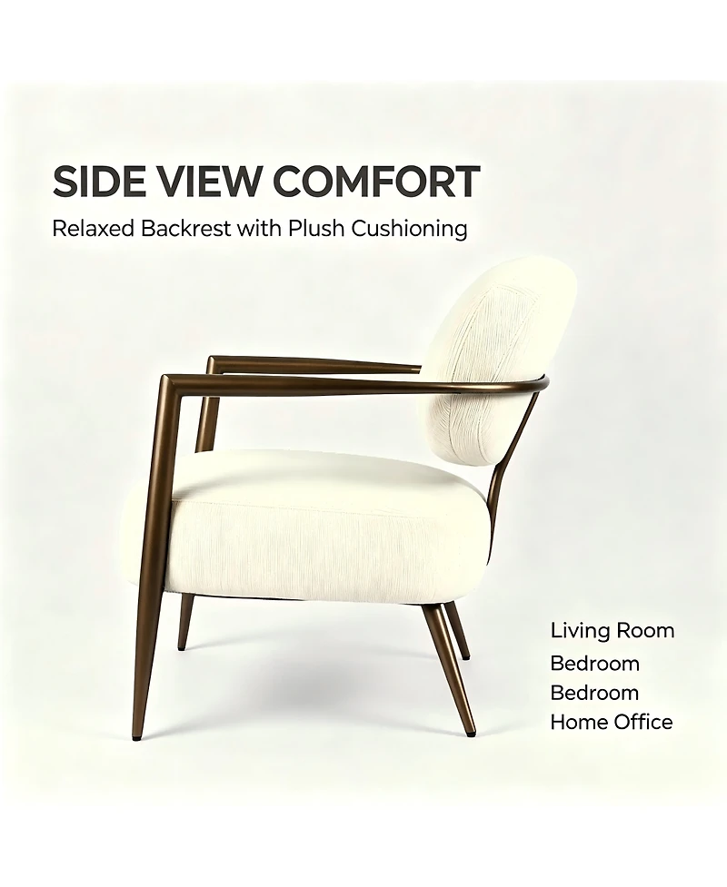 Streamdale Furniture Modern Metal Frame Upholstered Lounge Accent Chair