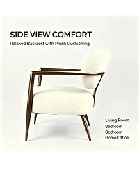 Streamdale Furniture Modern Metal Frame Upholstered Lounge Accent Chair