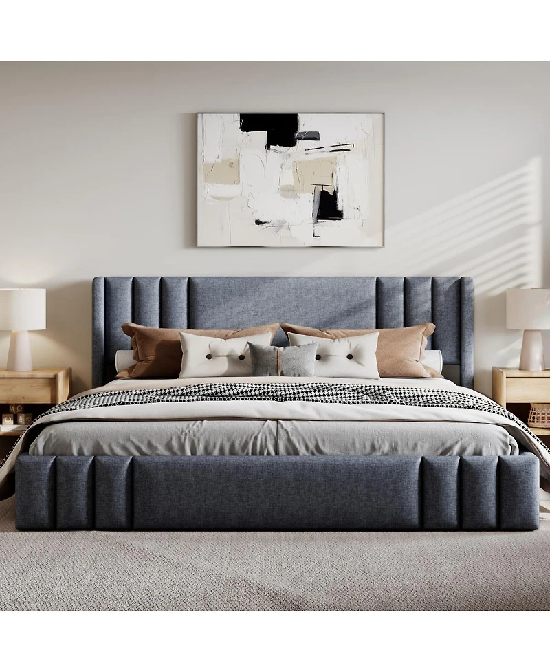 Streamdale Furniture King Size Upholstered Platform Bed Frame