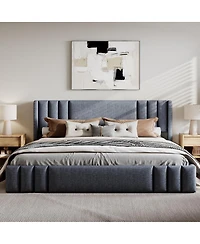 Streamdale Furniture King Size Upholstered Platform Bed Frame