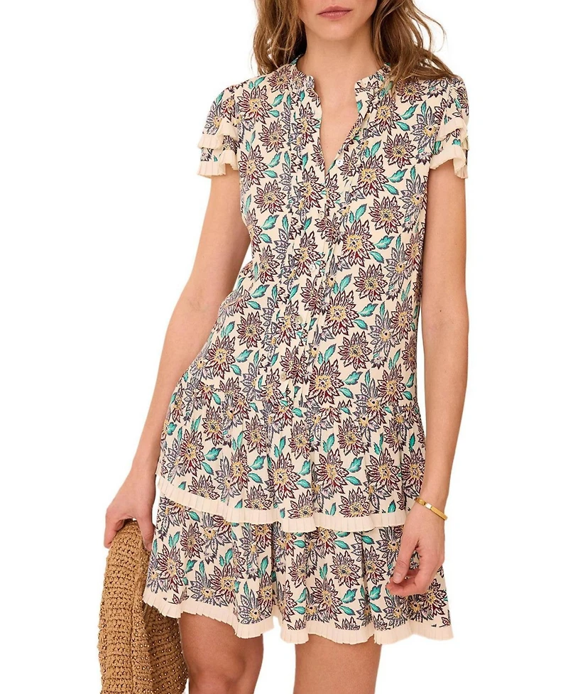 Mint Velvet Women's Soft Petal Ruffle Mini Dress
