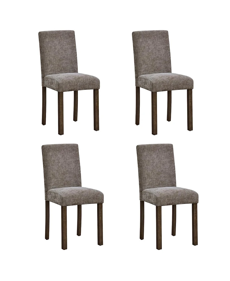 Streamdale Furniture Wooden Dining Chairs Set of 4, Walnut with Padded Seats