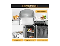 Boyel Living Foldable Outdoor Bbq Portable Grilling Table With Windscreen Bag