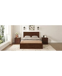 Streamdale Furniture Full Size Pine Wood Bed with Adjustable Headboard