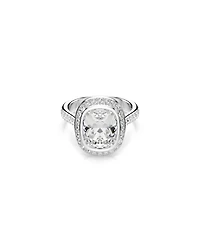 Swarovski Sterling Silver-Plated White Crystals Ring