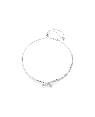 Swarovski Sterling Silver-Plated White Crystals Necklace