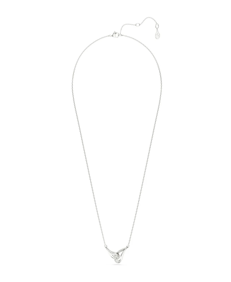 Swarovski Sterling Silver-Plated White Crystals Necklace