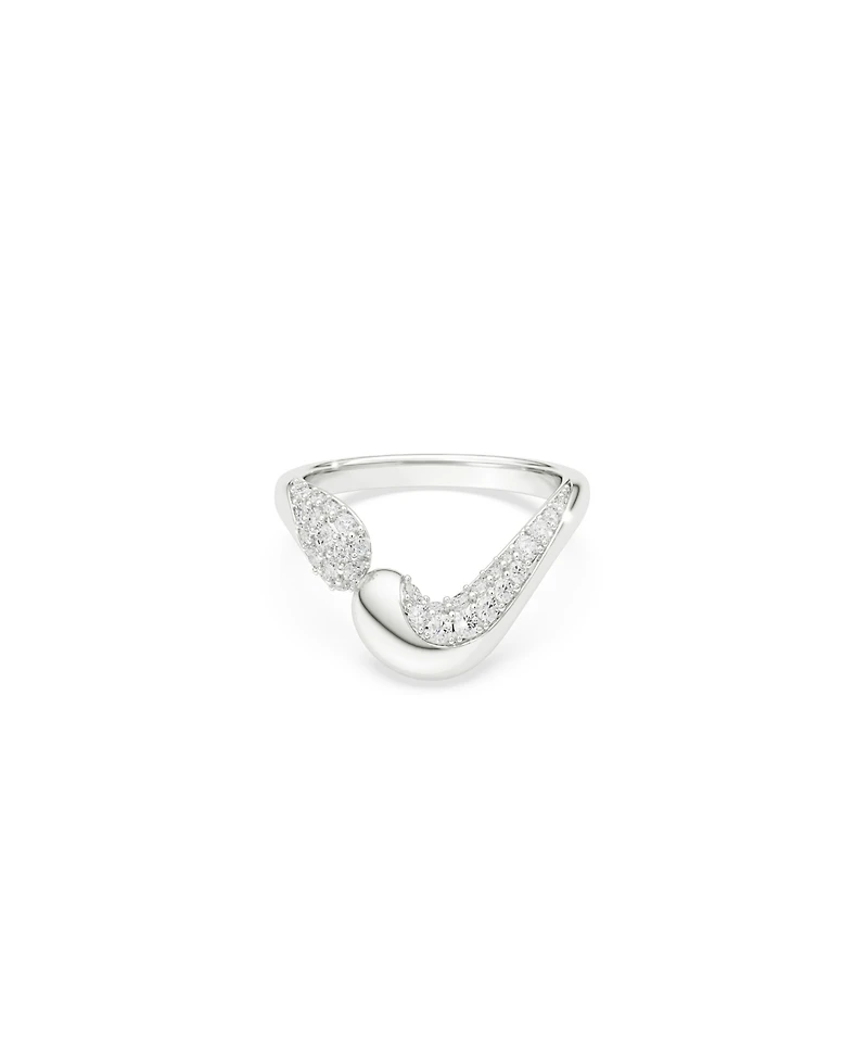 Swarovski Sterling Silver-Plated White Crystals Ring