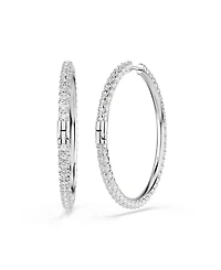 Swarovski Sterling Silver-Plated White Crystals Earrings