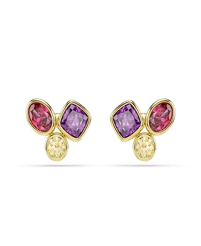 Swarovski Gold-Tone Plated Multicolored Crystals Earrings