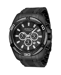 Invicta Bolt 34136 Men's 50mm Quartz Chronograph Watch - Black Dial, Black Stainless Steel Bracelet