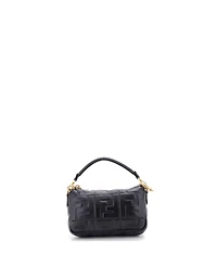 Pre-Owned Fendi Mini Baguette Nm Bag Zucca Embossed Leather