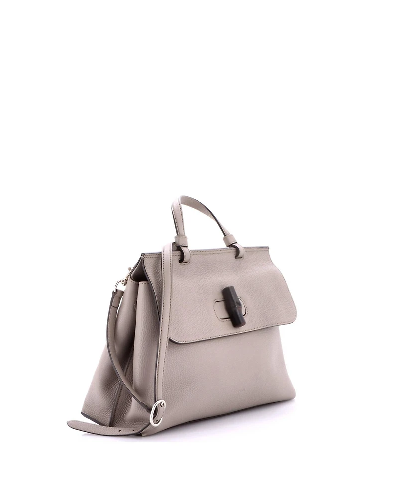 Pre-Owned Gucci Medium Bamboo Daily Top Handle Bag Leather