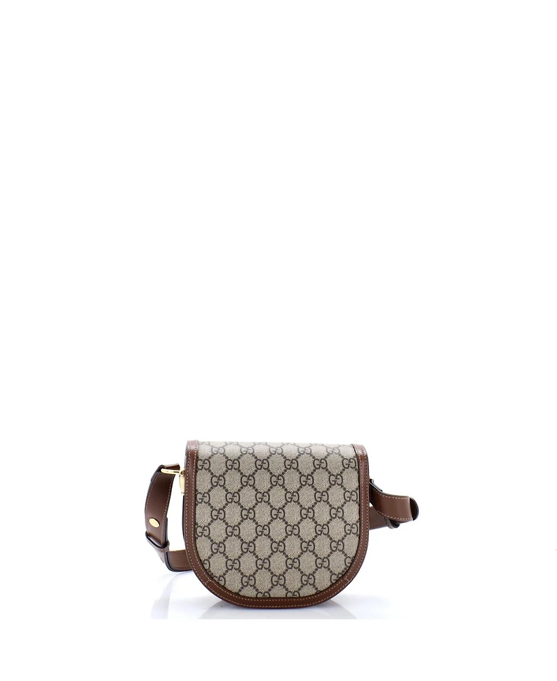 Pre-Owned Gucci Mini Horsebit 1955 Rounded Shoulder Bag Gg Coated Canvas and Leather