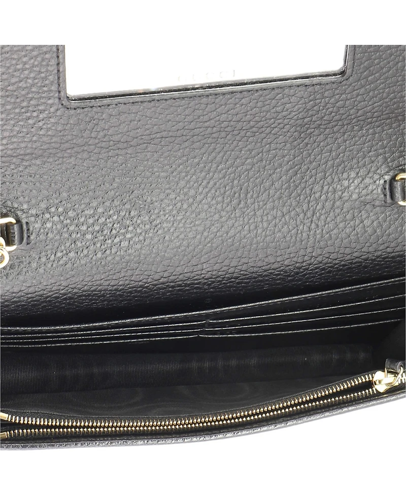 Pre-Owned Gucci Mini Petite Gg Marmont Chain Wallet Leather