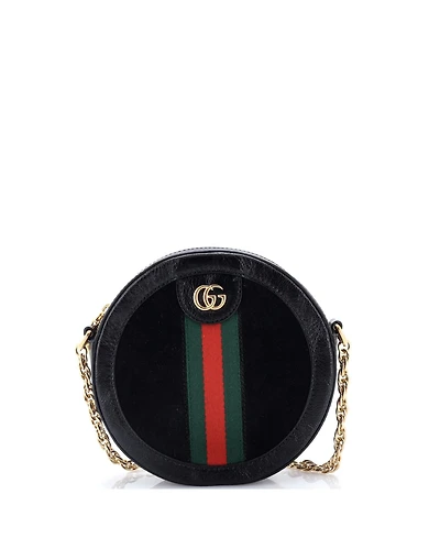 Pre-Owned Gucci Mini Ophidia Round Shoulder Bag Suede