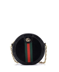 Pre-Owned Gucci Mini Ophidia Round Shoulder Bag Suede