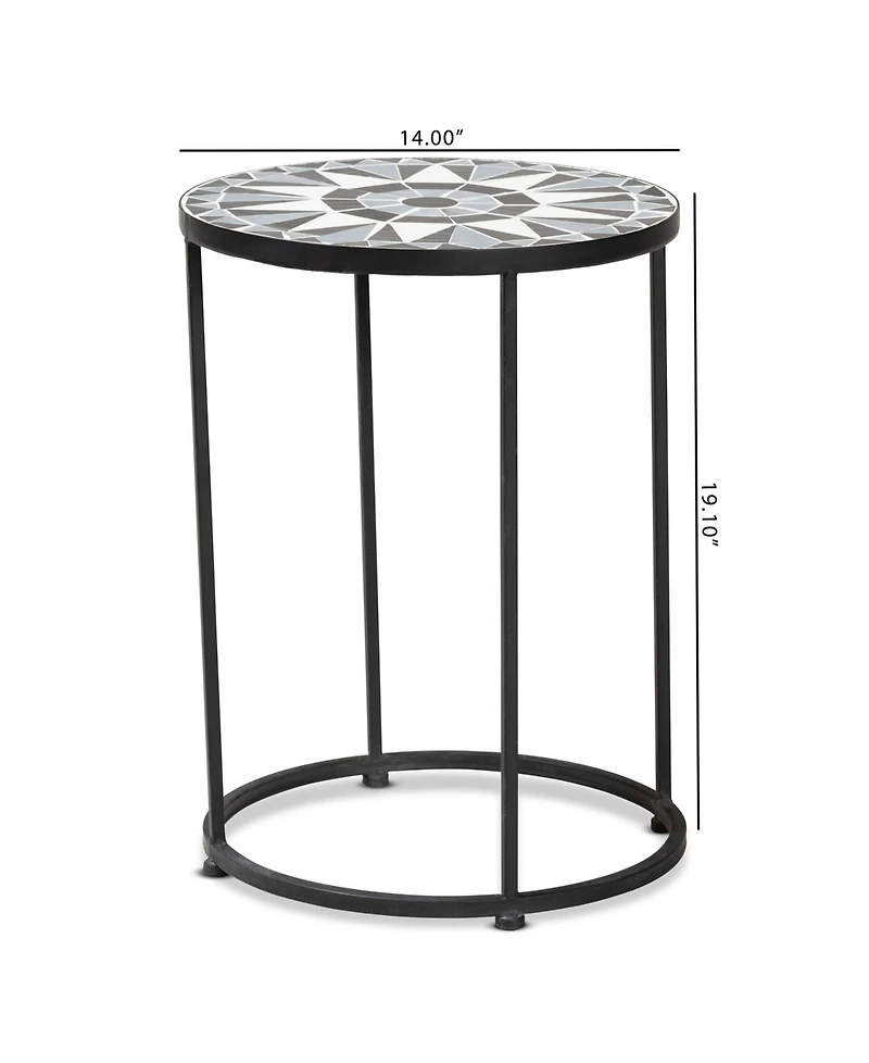Baxton Studio Kaden 19.1" Metal Modern and Contemporary Side Table