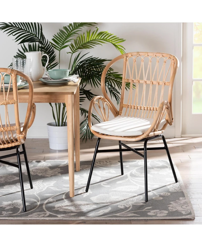 bali & pari Caelia 38.4" Rattan Modern Bohemian Chair