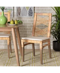 bali & pari Poltak 37.4" Rattan Modern Bohemian Dining Chair