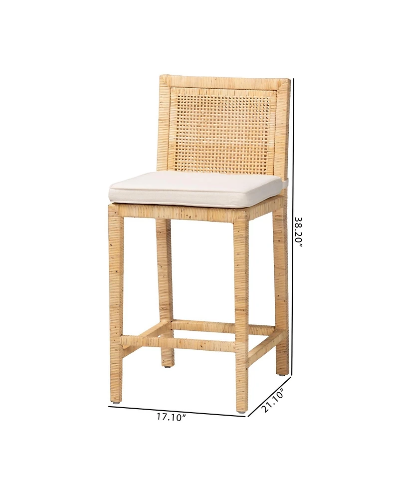 bali & pari Sofia 38.2" Wood Modern and Contemporary Counter Stool