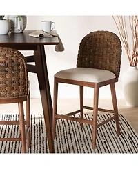 bali & pari Denver 36.2" Acacia Wood Modern Bohemian Counter Stool