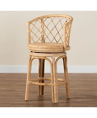 Bali & Pari Ayu 37.8" Rattan Bohemian Counter Stool