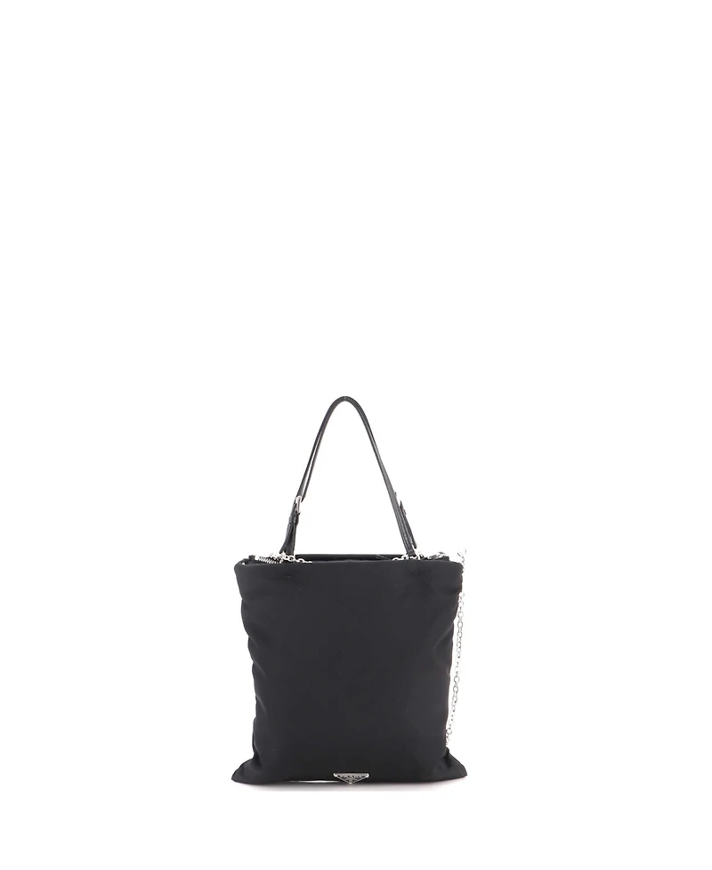 Pre-Owned Prada Mini Frankenstein Flat Tote Printed Tessuto
