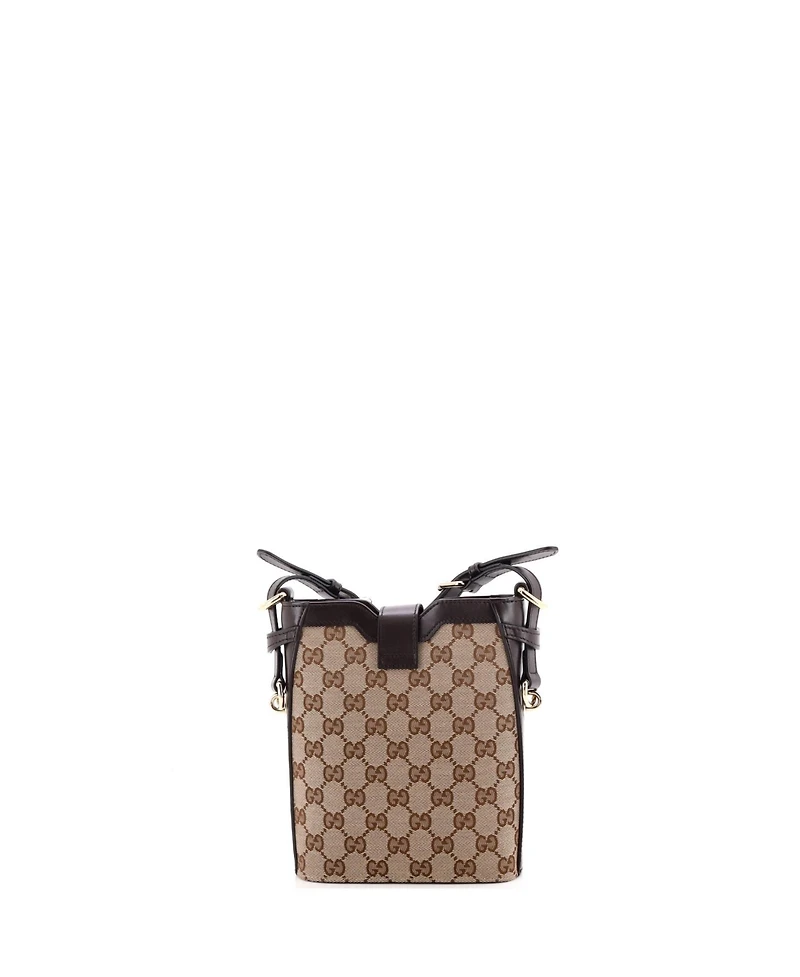 Pre-Owned Gucci Mini Bucket Bag Gg Canvas with Leather