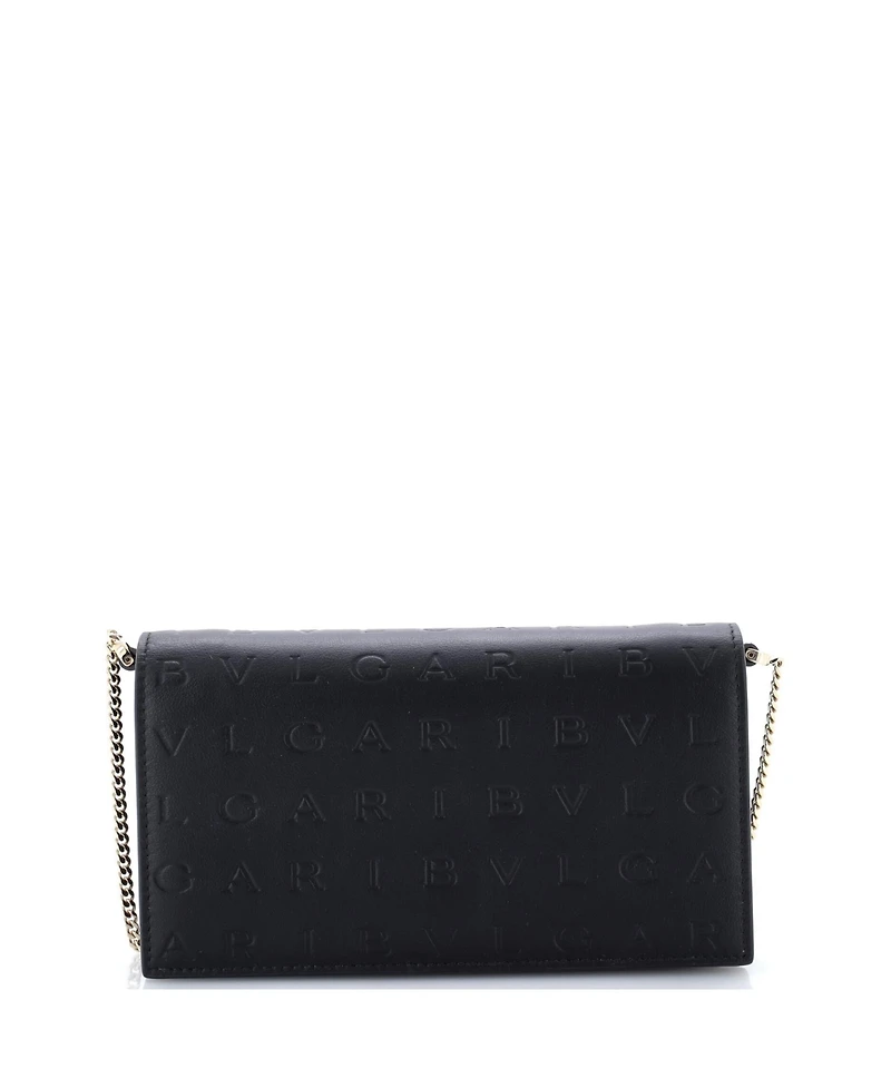 Pre-Owned Bvlgari Logo Infinitum Chain Wallet Embossed Leather