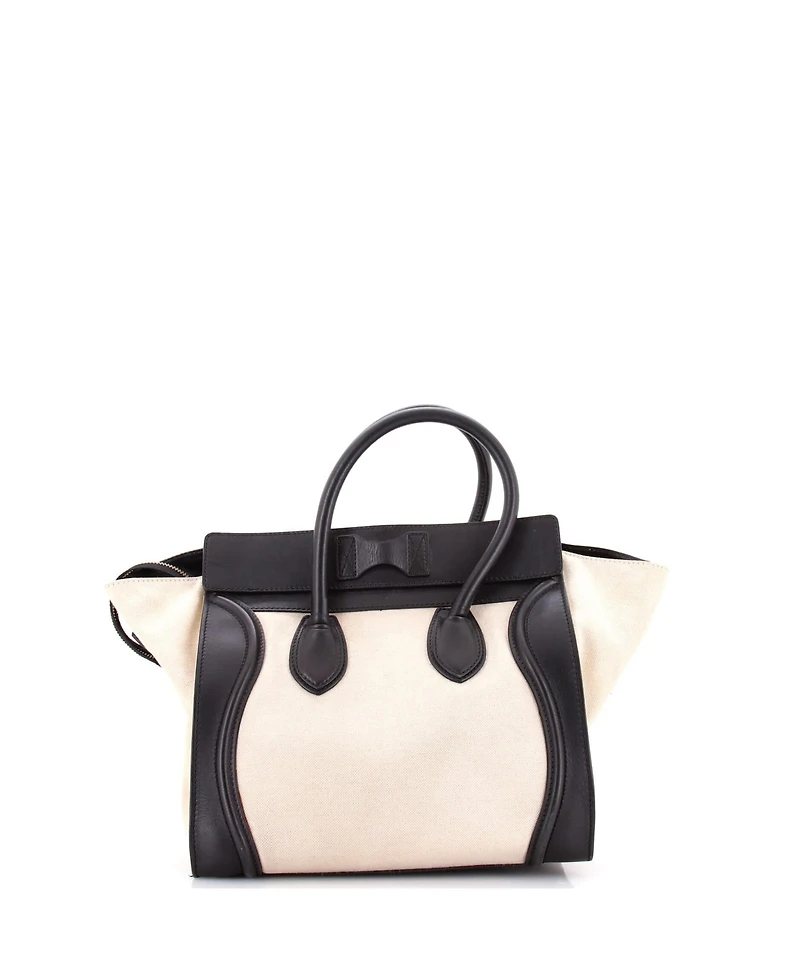 Pre-Owned Celine Mini Luggage Bag Canvas and Leather