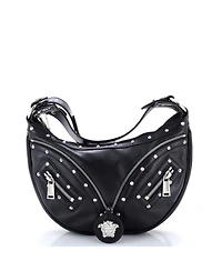 Pre-Owned Versace Small Repeat Hobo Studded Leather