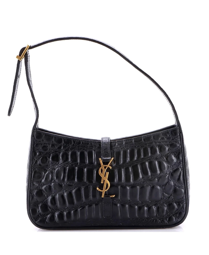Pre-Owned Saint Laurent Small Le 5 a 7 Hobo Embossed Leather