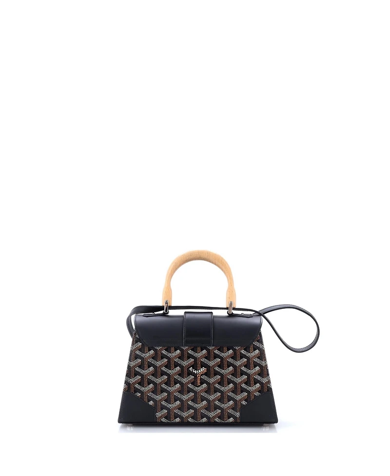 Pre-Owned Goyard Mini Structured Saigon Top Handle Bag Coated Canvas with Leather