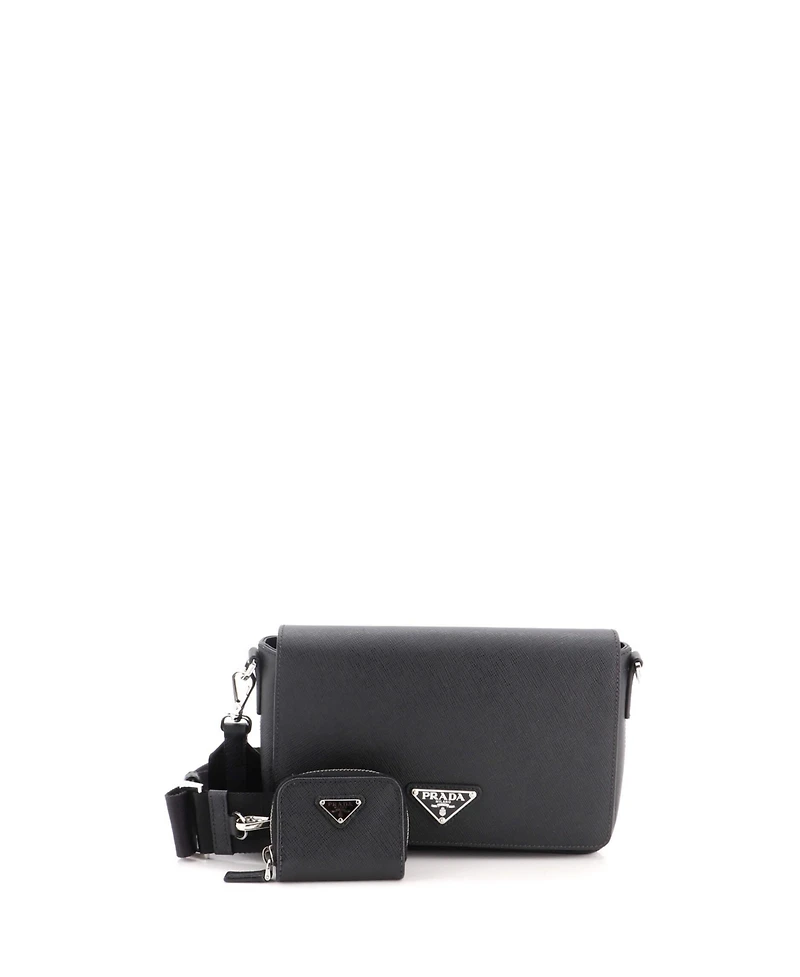 Pre-Owned Prada Flap Messenger Bag Saffiano Leather